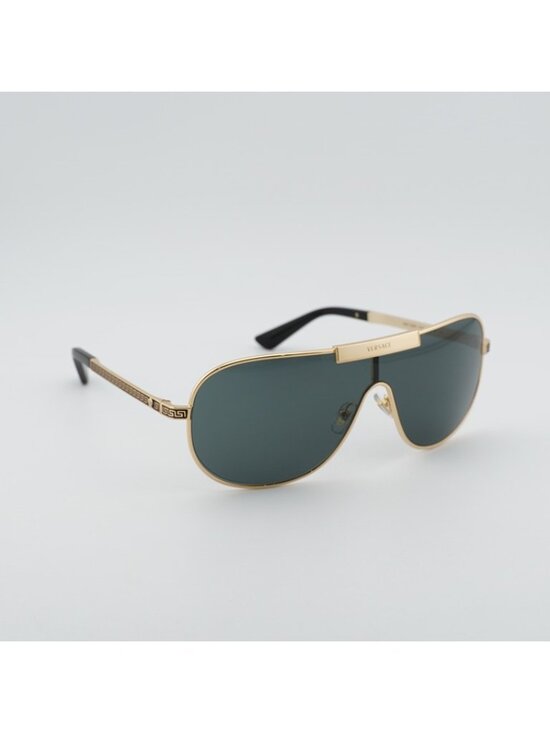 Versace VE2293 1002/87 Square Sunglasses - Gold Frame, Grey Lenses